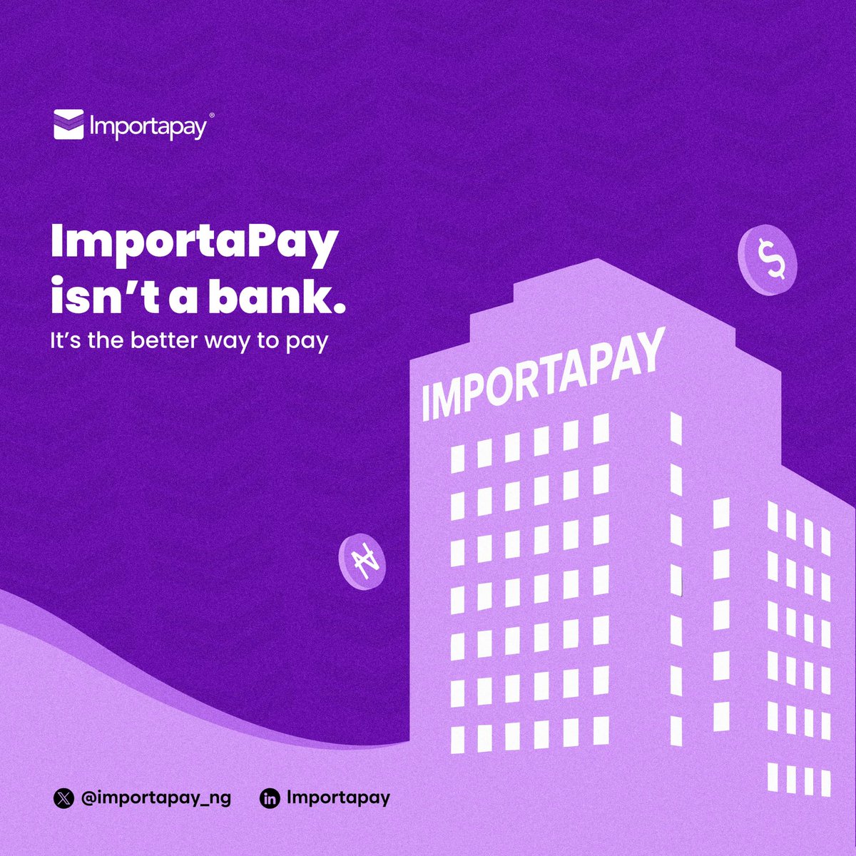 ImportaPay isn’t a bank.
It’s what banks should’ve been — if they were built for importers.
✖ No delays
✖ No FX headaches
✖ No paperwork stress
✅ Just fast global payments, built for local &amp; cross-border trade.
#ImportaPay #NotABank #TradeBetter #FintechAfrica