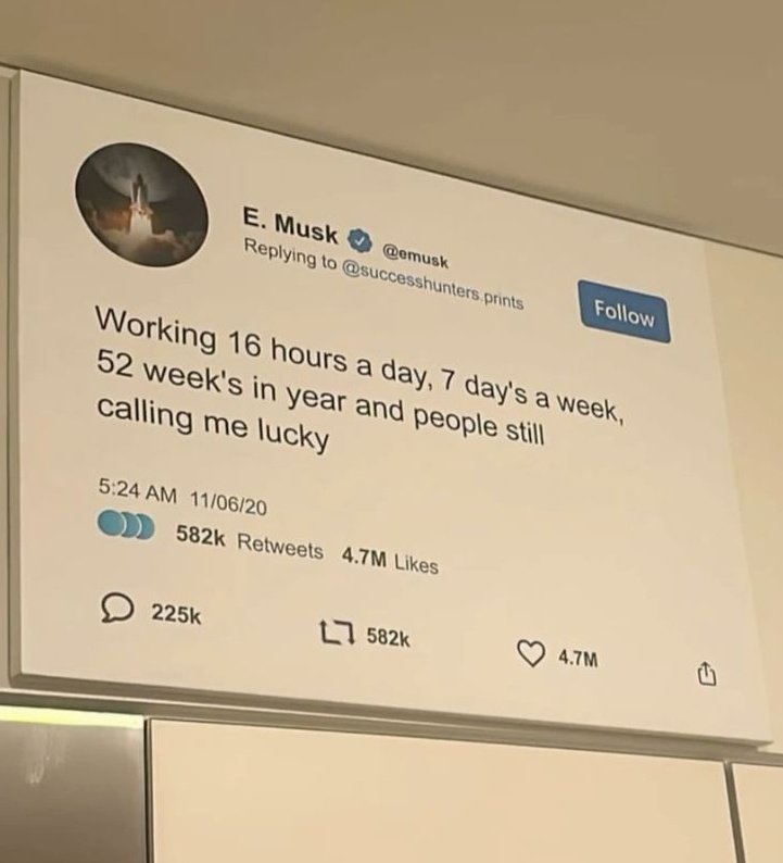 Them: You got lucky.

The luck...