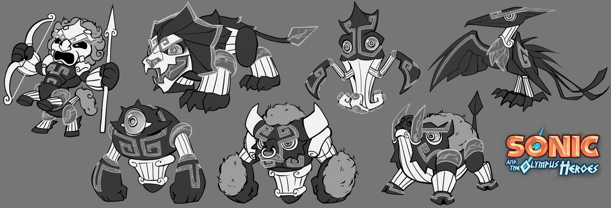 Lummh (@lumic_4) on Twitter photo Sonic & The Olympus Heroes - Concept art: Minions
By <a href="/Babillustration/">Baban (Emotes + Regular Commissions Open)</a> and me!
Following the concept of the Hydra (machines made of stone and energy) and drawing heavy inspiration from the genies in Secret Rings, here are some of the little monsters Sonic'd face on his journey. Sonic & The Olympus Heroes - Concept art: Minions
By <a href="/Babillustration/">Baban (Emotes + Regular Commissions Open)</a> and me!
Following the concept of the Hydra (machines made of stone and energy) and drawing heavy inspiration from the genies in Secret Rings, here are some of the little monsters Sonic'd face on his journey.