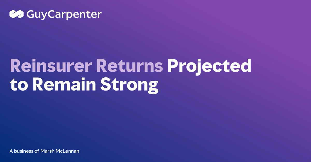 Guy Carpenter has released its latest reinsurer returns chart. Visit our Renewal Resource Center to access our press release, charts and additional insights: bit.ly/44Xjps7