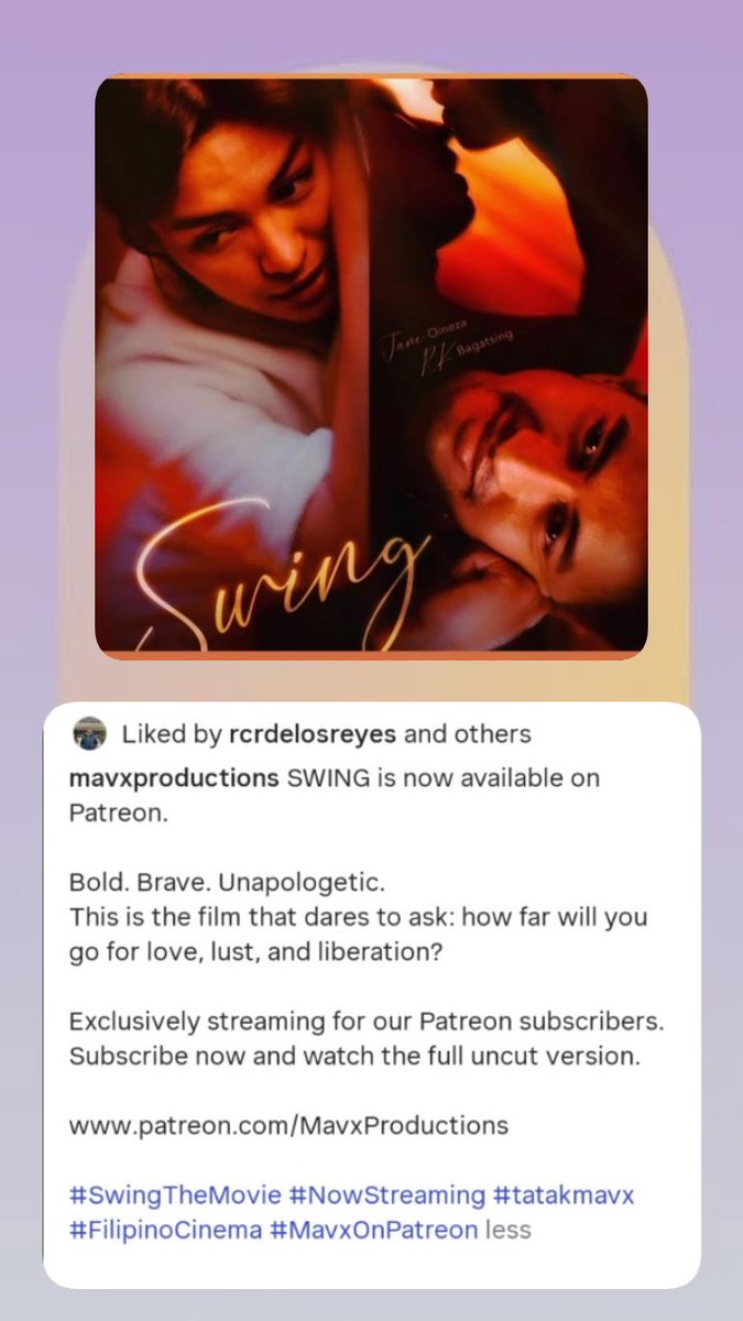 tjpexRue's tweet photo. #Swing #SwingMovie #JaneOineza #RkBagatsing #RkAne watch full and uncut version at Patreon https://t.co/ybrMjyaVlj