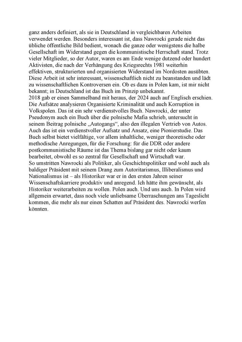 Anmerkung zum Historiker und künftigen Präsidenten Polens Karol Nawrocki

In einem kleinen Text stelle ich Nawrocki vor und zeige, was er als Historiker geleistet hat. Wegen der Länge füge ich den Text als Foto bei.