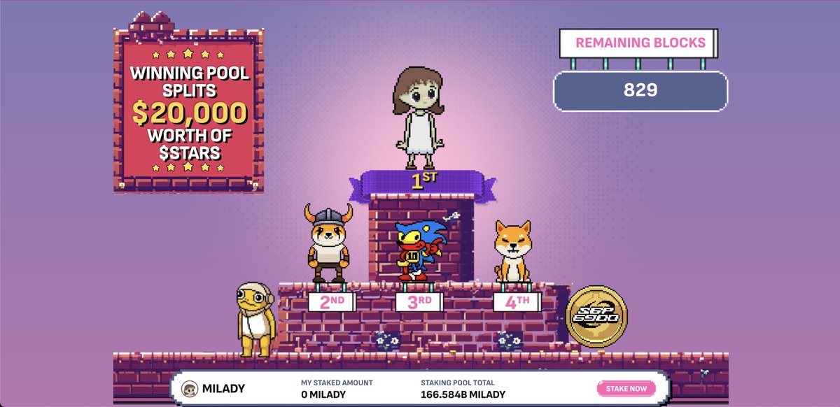 all_stars_coin's tweet image. Last Meme Standing III is going strong! 🔥
MILADY is in the lead. Who is your Meme Champion? ✨👾
vault.cryptoallstars.io/en