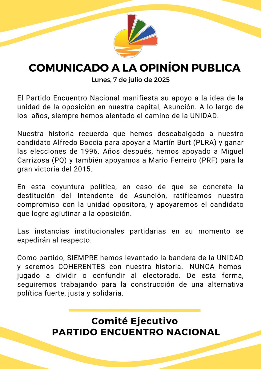 Comunicado del PEN a la opinión pública.