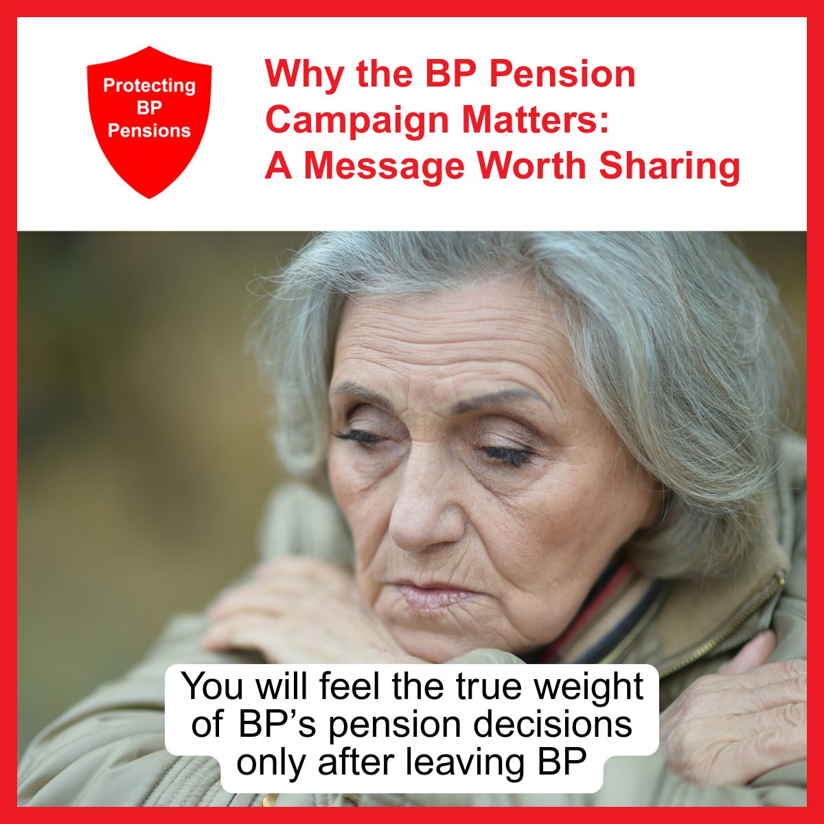 I received a message from someone made redundant from <a href="/bp_plc/">bp</a> : “What you are doing matters deeply — perhaps more than many people realise until they step out of the company and begin to truly feel the long-term weight of these pension decisions.”
bppensionergroup.org/join