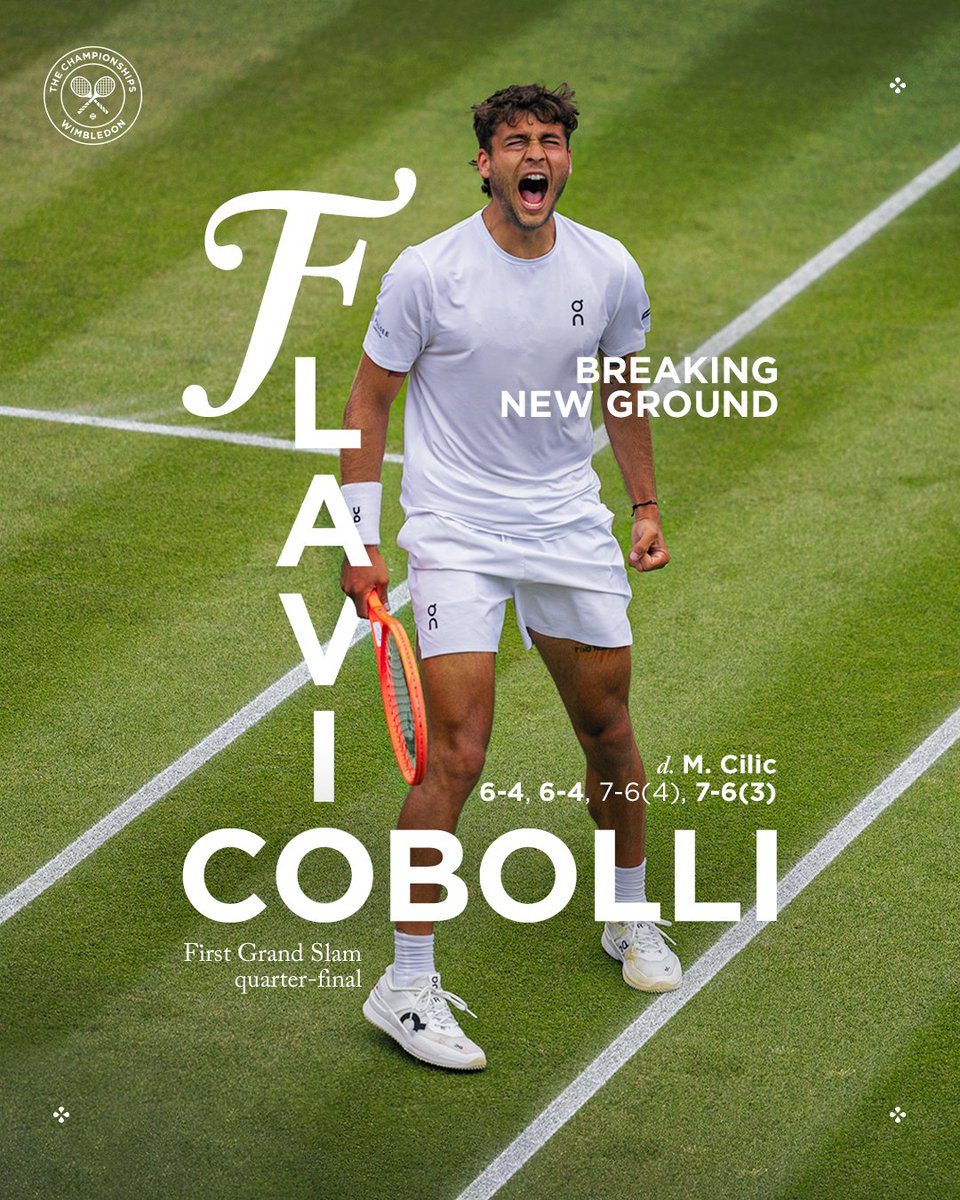 New achievement unlocked 🔓

Forza, <a href="/cobollifla/">Flavio Cobolli</a> 🇮🇹

#Wimbledon