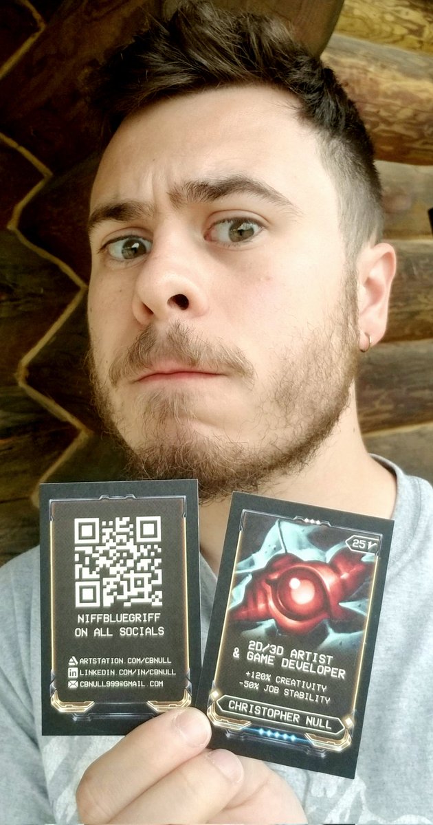NiffBlueGriff's tweet image. 📰 BREAKING NEWS!!! 📰 I just made new business cards and they look sick! If you want one of these rare mods for yourself, look for me durring #tennocon2025
#tennocreate #warframe #tennocon