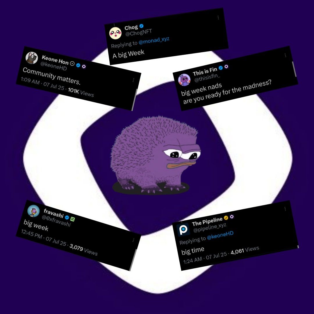 🤨 "I’ve heard 'big week' so many times, I half expect an announcement to pop out every time I open the Twitter 💜👀

<a href="/pipeline_xyz/">The Pipeline</a> <a href="/monad_xyz/">Monad</a> <a href="/thisisfin_/">This is Fin</a> <a href="/0xfravashi/">fravashi</a> <a href="/keoneHD/">Keone Hon</a> <a href="/ChogNFT/">Chog</a>