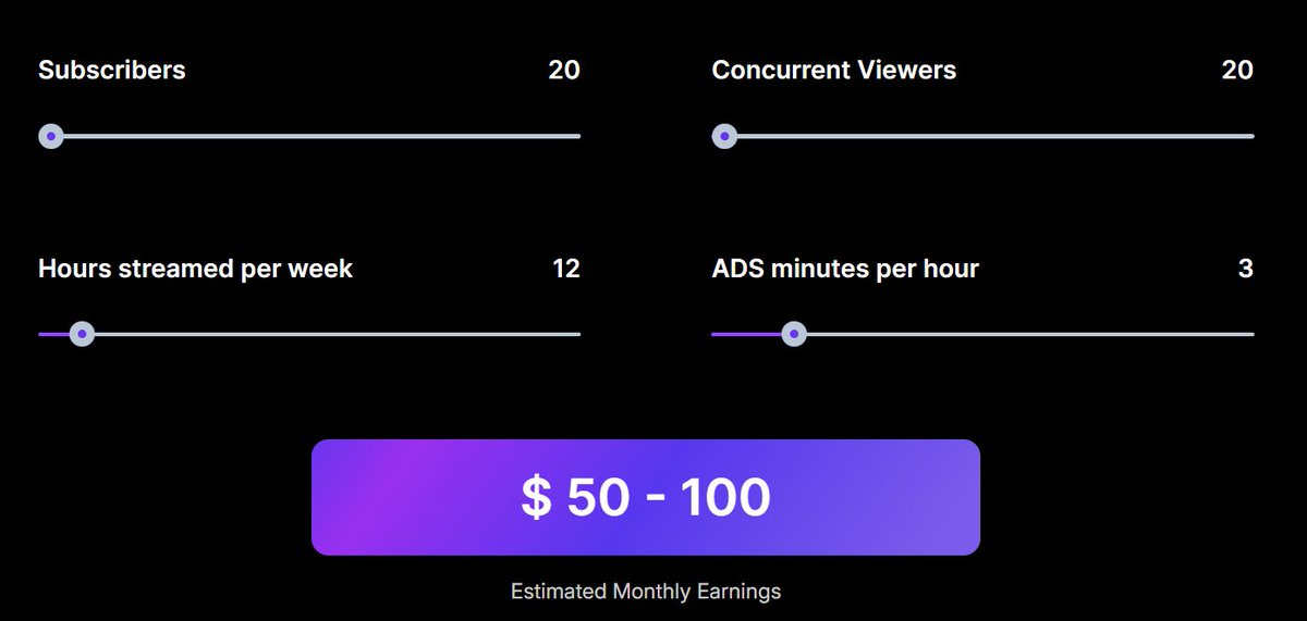 🤑Ever wonder how much Twitch streamers actually make?

Use our calculator to find out your potential earnings on Twitch based on your number of subscribers, CCV, ads, and streamed hours ⤵️
allcreatortools.com/twitch-revenue…