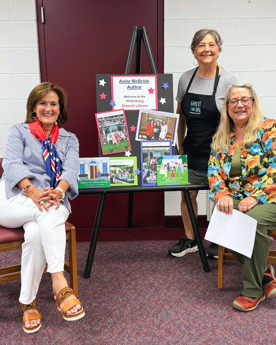 AnitaBMcBride's tweet image. Thank you @VicksburgMiLib and Gilbert & Ivy Bookstore for the warm July 4th welcome! I loved sharing 'First Ladies Make History' with the young readers & talking about how these women helped shape our nation—without a rulebook. #FirstLadiesMakeHistory #BookTour