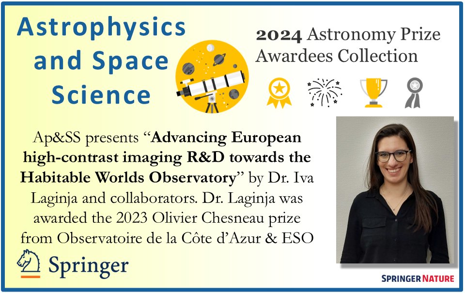 Springer Astronomy (@springerastro) on Twitter photo Astrophysics and Space Science presents the review paper by Dr. Iva Laginja on high-contrast imaging and the Habitable Worlds Observatory <a href="/HabitableWorlds/">Habitable Worlds Observatory</a>
All announcements & free access: link.springer.com/journal/10509/…
#2024AstroPrizeCollection <a href="/LiraAstro/">LIRA astro</a> Astrophysics and Space Science presents the review paper by Dr. Iva Laginja on high-contrast imaging and the Habitable Worlds Observatory <a href="/HabitableWorlds/">Habitable Worlds Observatory</a>
All announcements & free access: link.springer.com/journal/10509/…
#2024AstroPrizeCollection <a href="/LiraAstro/">LIRA astro</a>
