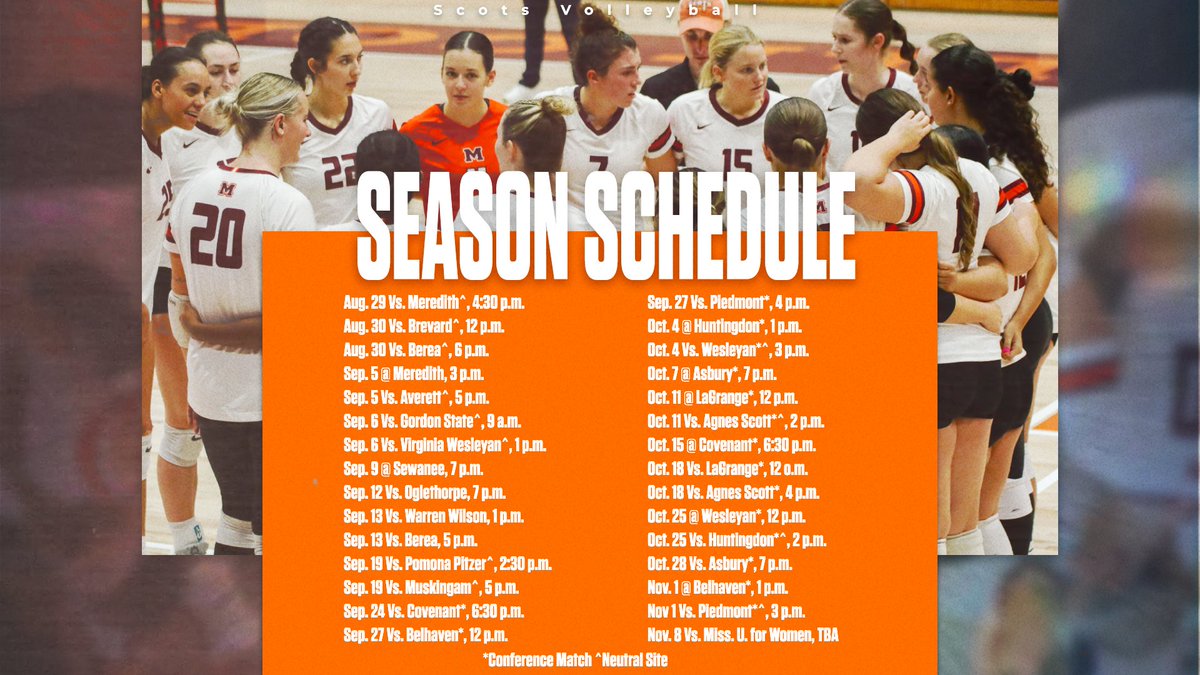 Maryville College Athletics (@mcscots) on Twitter photo Volleyball 2025 Schedule Release:
Scots Ready to Soar in Laskowski's Third Season
Release: tinyurl.com/mr4ehjxt
<a href="/MCScotsVB/">Maryville College Volleyball</a> | <a href="/CCofSouth/">Collegiate Conference of the South</a> Volleyball 2025 Schedule Release:
Scots Ready to Soar in Laskowski's Third Season
Release: tinyurl.com/mr4ehjxt
<a href="/MCScotsVB/">Maryville College Volleyball</a> | <a href="/CCofSouth/">Collegiate Conference of the South</a>