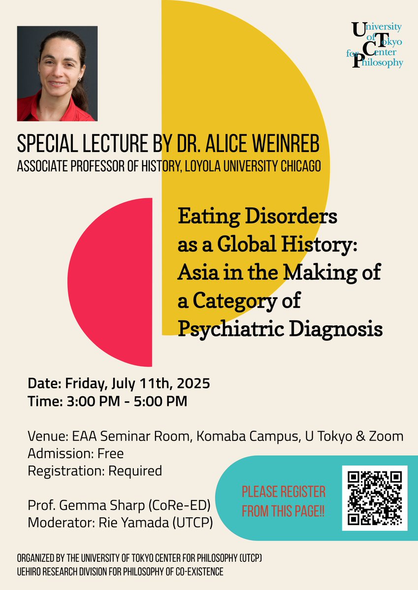 Professor Gemma Sharp (@gemmasharp11) on Twitter photo Excited to be providing commentary on this wonderful <a href="/UTokyo_News_en/">UTokyo | 東京大学</a> event showcasing the brilliant Drs Alice Weinreb & Rie Yamada on 11 July on #History of #EatingDisorders 👏 An event not to be missed - register here 👉utcp.c.u-tokyo.ac.jp/events/2025/07… <a href="/CoRe_ED_Global/">Consortium for Research in Eating Disorders</a> #Partnership Excited to be providing commentary on this wonderful <a href="/UTokyo_News_en/">UTokyo | 東京大学</a> event showcasing the brilliant Drs Alice Weinreb & Rie Yamada on 11 July on #History of #EatingDisorders 👏 An event not to be missed - register here 👉utcp.c.u-tokyo.ac.jp/events/2025/07… <a href="/CoRe_ED_Global/">Consortium for Research in Eating Disorders</a> #Partnership