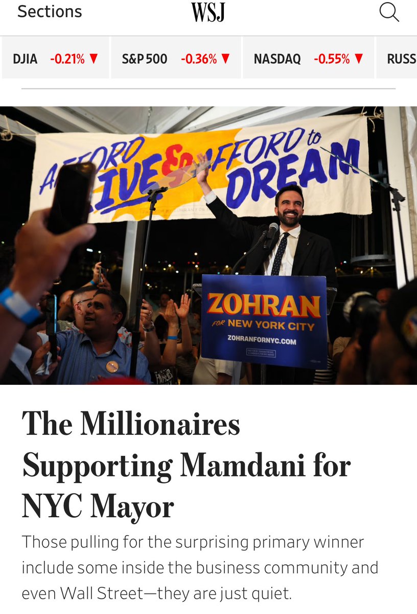 The ole “silent majority” schtick from the woke WSJ.  Schilling for a money embargoing socialist. One year of Mamdani and NYC will look like East St Louis.