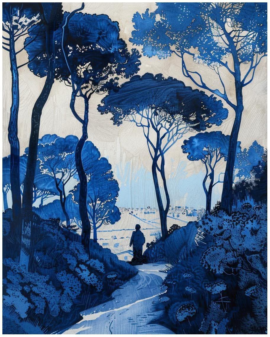 Into The Forest Dark (@elliottblackwe3) on Twitter photo Blue Forest by Aubrey Bearsley Blue Forest by Aubrey Bearsley