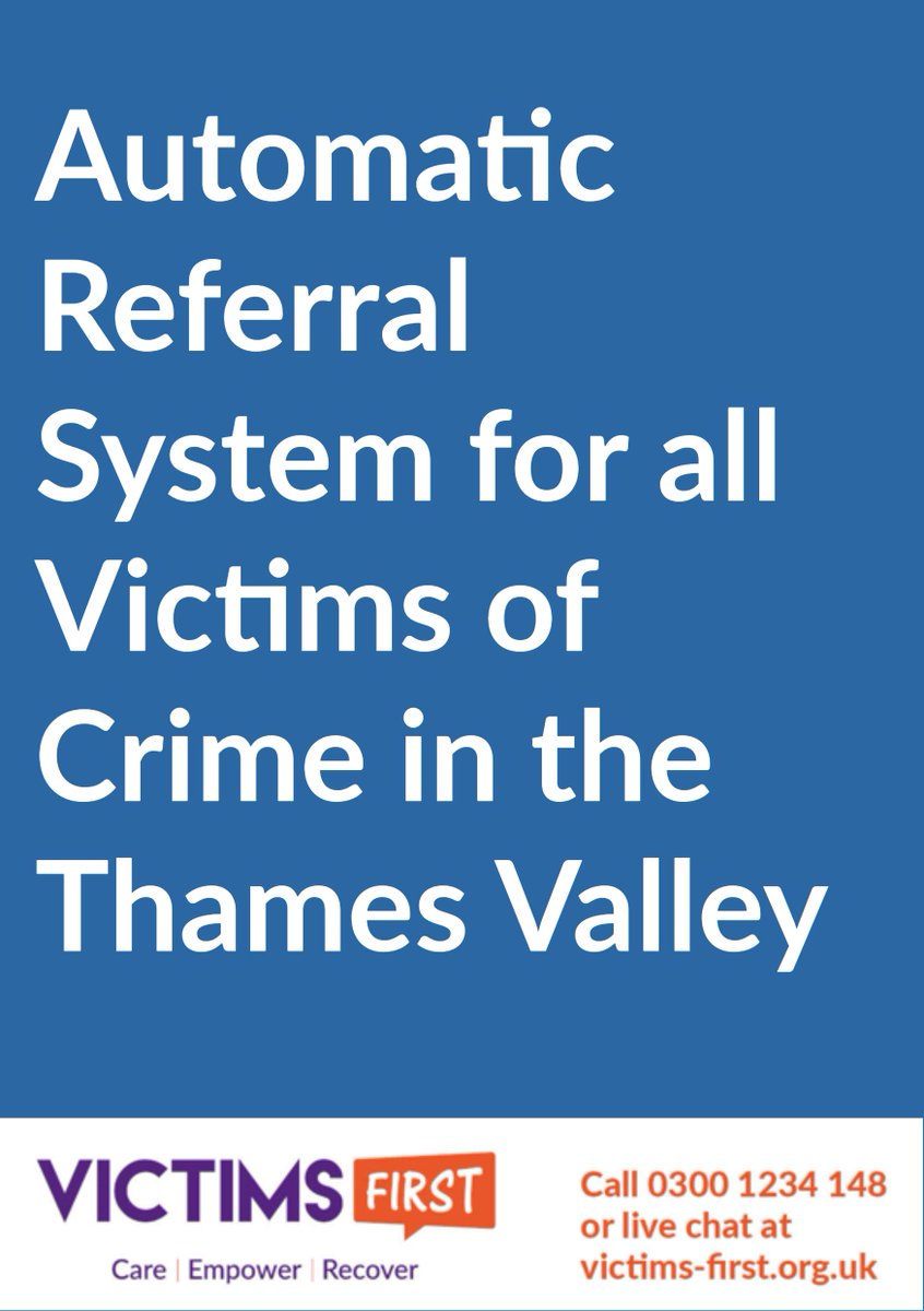 Victims First (@victimsfirsttv) on Twitter photo All victims who have reported a crime to
<a href="/ThamesVP/">Thames Valley Police</a> will be automatically referred to us for the offer of support.
-Support is free of charge
-More victims will get support
-You can opt out
⬇️
victims-first.org.uk/what-we-do/vic… All victims who have reported a crime to
<a href="/ThamesVP/">Thames Valley Police</a> will be automatically referred to us for the offer of support.
-Support is free of charge
-More victims will get support
-You can opt out
⬇️
victims-first.org.uk/what-we-do/vic…