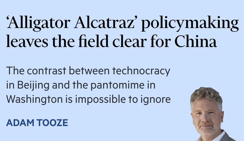 Adam Tooze contrasts China's steady rise with the US's chaotic decline

Prominent academic Adam Tooze writes in the Financial Times that "the contrast between the turmoil in Donald Trump's America and the mood of calm progress exuded by Beijing is striking both in style and