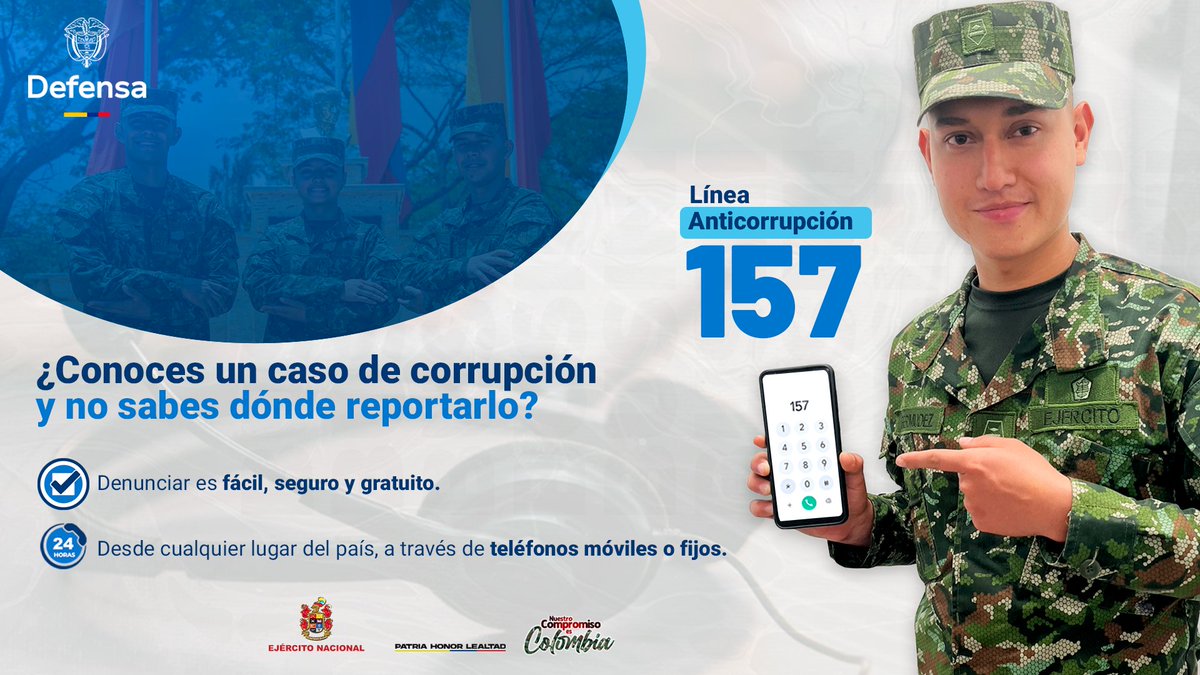 Ejército Nacional de Colombia (@col_ejercito) on Twitter photo ¿Y tú… ya sabes cuál es la nueva línea en la lucha contra la corrupción?
En nuestra nueva edición de la #RevistaEnPrimeraLínea podrás tener toda la información
#DaleClic >> acortar.link/mbZid7
#EjércitoTransparente
<a href="/Ejercito_DANTE/">DANTE Ejército Nacional</a> ¿Y tú… ya sabes cuál es la nueva línea en la lucha contra la corrupción?
En nuestra nueva edición de la #RevistaEnPrimeraLínea podrás tener toda la información
#DaleClic >> acortar.link/mbZid7
#EjércitoTransparente
<a href="/Ejercito_DANTE/">DANTE Ejército Nacional</a>