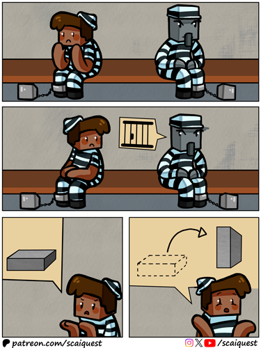 ScaiQuest's tweet image. 🥳New comic: "The string farmer"! A heinous crime overshadowed by a gruesome one!😱

👀Join us on Patreon (patreon.com/scaiquest) for early &amp;amp; behind-the-scenes access, HD art.

#minecraft #minecraftcomic #minecraftart #comicstrip #webcomic #minecraftmemes