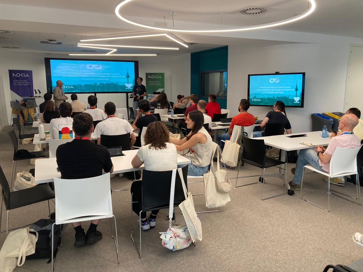 Summer School XRTX 2024 (@summerschool_xr) on Twitter photo The 3rd #EURASIP Int. Summer School on #XR Tech & eXperience kicks off today in Madrid! Day 1 is already buzzing with energy — huge thanks to <a href="/nokia/">Nokia</a> for hosting. Ready for 4 days of XR innovation!
#SummerSchool2025 <a href="/eurasip/">EURASIP</a> The 3rd #EURASIP Int. Summer School on #XR Tech & eXperience kicks off today in Madrid! Day 1 is already buzzing with energy — huge thanks to <a href="/nokia/">Nokia</a> for hosting. Ready for 4 days of XR innovation!
#SummerSchool2025 <a href="/eurasip/">EURASIP</a>