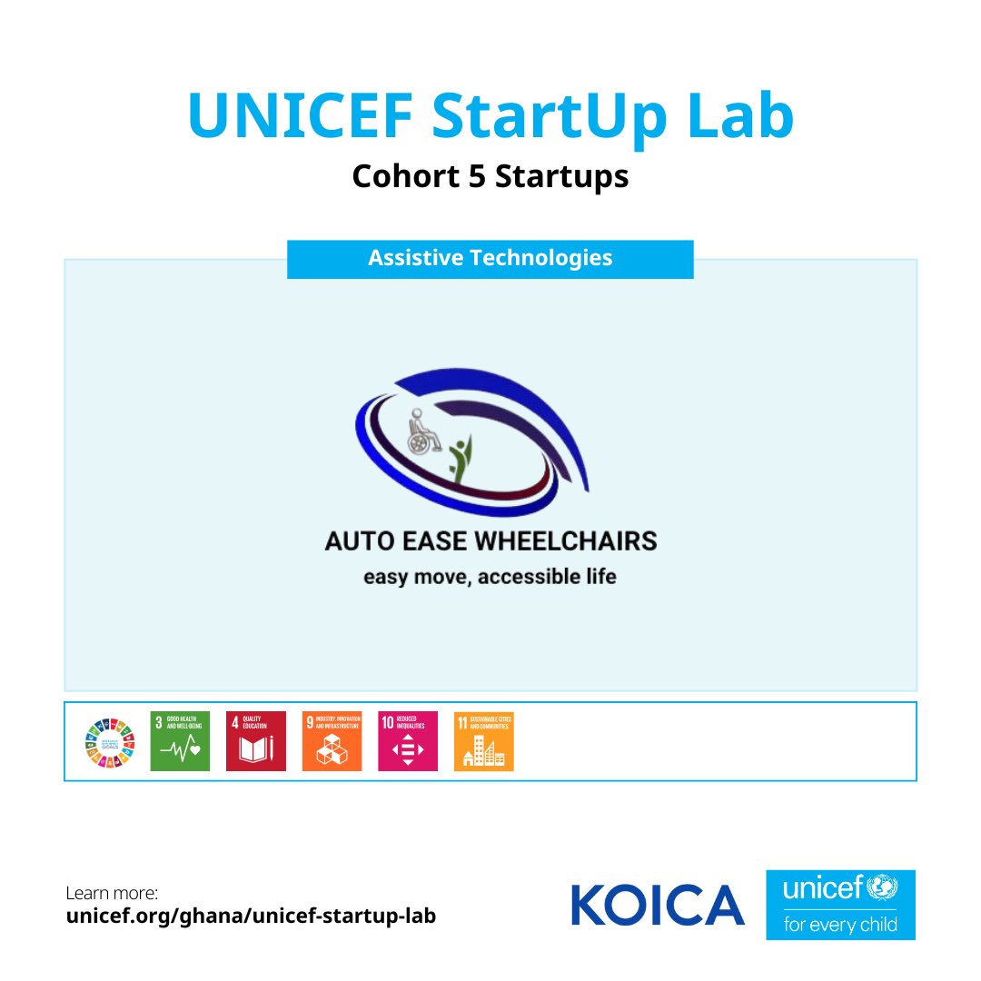 UNICEFStartups's tweet image. Meet Auto Ease Ghana driving inclusion through innovation in @UNICEFStartUps Cohort 5. 

Auto Ease Ghana is building assistive tech that enhances mobility and independence for persons with disabilities, helping advance SDG 10 and ensuring no child is left behind.
#SDG10