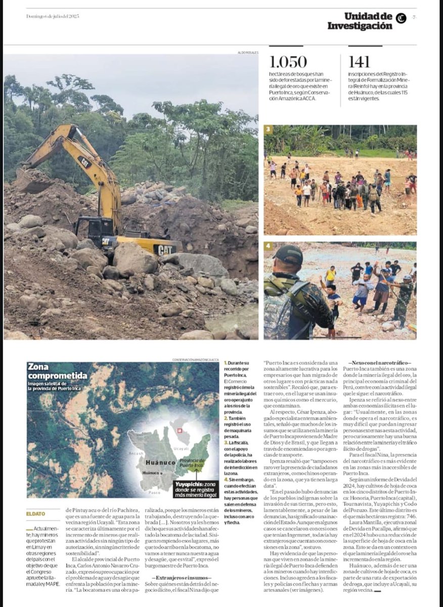 César A. Ipenza (@cipenza) on Twitter photo Ayer <a href="/elcomercio_peru/">El Comercio</a> <a href="/gvillasis/">Graciela Villasís</a> publicó un extenso reportaje sobre "Puerto Inca es la nueva capital de la minería ilegal de oro en la selva central" toma mis declaraciones y de <a href="/amazonacca/">Conservación Amazónica - ACCA</a> <a href="/FEMAPeru/">Fiscalía Especializada en Materia Ambiental - FEMA</a> <a href="/DEVIDAPERU/">DEVIDA PERÚ</a> cada día la actividad ilegal toma poder #NoMasMineriaIlegal Ayer <a href="/elcomercio_peru/">El Comercio</a> <a href="/gvillasis/">Graciela Villasís</a> publicó un extenso reportaje sobre "Puerto Inca es la nueva capital de la minería ilegal de oro en la selva central" toma mis declaraciones y de <a href="/amazonacca/">Conservación Amazónica - ACCA</a> <a href="/FEMAPeru/">Fiscalía Especializada en Materia Ambiental - FEMA</a> <a href="/DEVIDAPERU/">DEVIDA PERÚ</a> cada día la actividad ilegal toma poder #NoMasMineriaIlegal