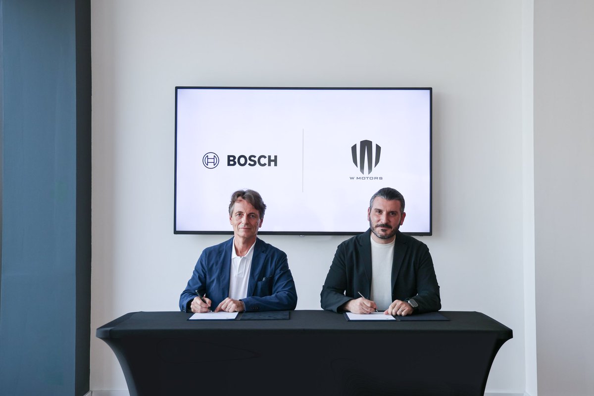WMotors's tweet photo. W Motors and Bosch are joining forces to drive innovation and sustainability across the automotive and mobility sectors in the UAE and the Middle East!.

Together, we aim to pioneer advanced technologies, empowering local R&amp;D, and fostering a vibrant innovation ecosystem. https://t.co/WfT2tHyUEF