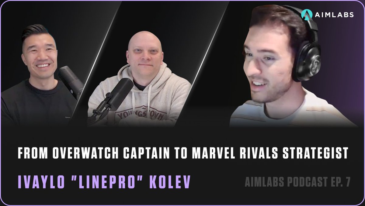 Aimlabs (@aimlab) on Twitter photo 🚨 Aimlabs Podcast Episode 7 is LIVE! 🚨
Dr. Wayne Mackey and Jimmy Lin sit down with <a href="/ivo_kk/">Ivo "Linepro" Kolev</a>. Pro Marvel Rivals player, veteran esports coach, and former Overwatch World Cup captain 🧠
Here’s a quick peek at some of the topics:
🔵 What makes Marvel Rivals competitively 🚨 Aimlabs Podcast Episode 7 is LIVE! 🚨
Dr. Wayne Mackey and Jimmy Lin sit down with <a href="/ivo_kk/">Ivo "Linepro" Kolev</a>. Pro Marvel Rivals player, veteran esports coach, and former Overwatch World Cup captain 🧠
Here’s a quick peek at some of the topics:
🔵 What makes Marvel Rivals competitively
