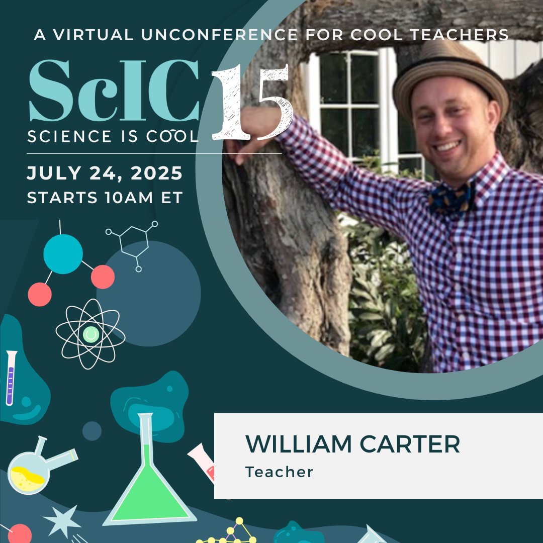 ⭐️Don’t forget to sign up for SCIC 15⭐️

Educator William Carter with be joining us as part of our speaker series at SCIC 15!

SCIC15 hopes to demystify science instruction and reigniting your passion for teaching.

💻 Sign up here! hubs.ly/Q03vX6Hy0