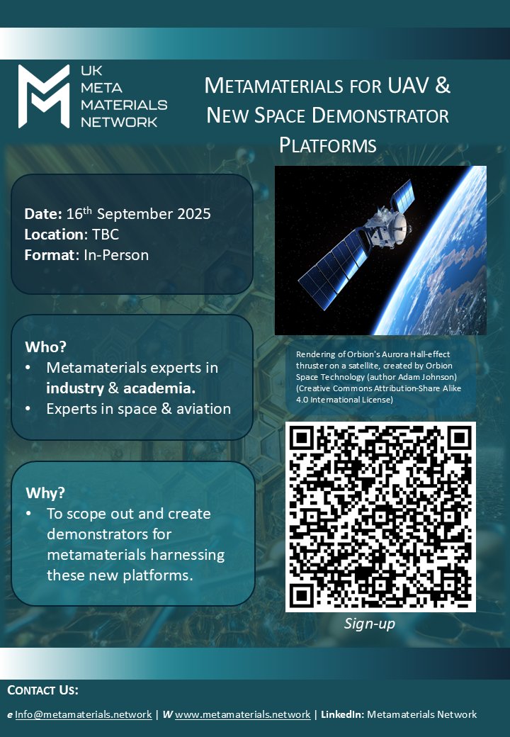 MetamaterialsUK's tweet image. The UKMMN&apos;s upcoming events cover Sustainability, Health, Space &amp;amp; Aviation, and training for early careers staff in academic and industry posts.

 linkedin.com/posts/metamate…