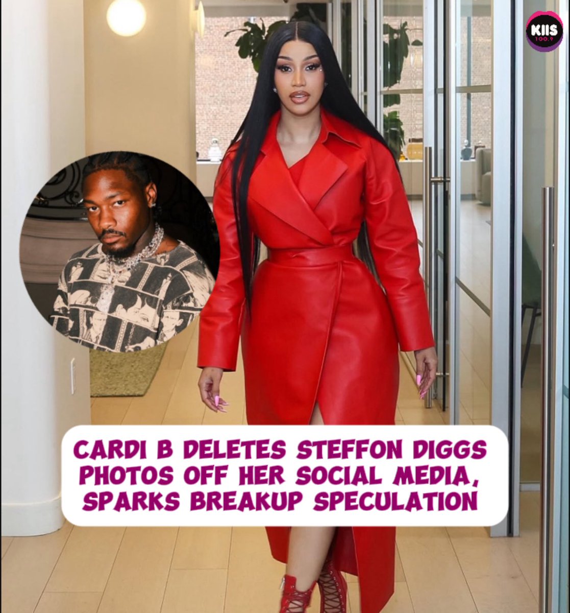 Cardi B and Steffon Diggs break up speculated after she wipes her social media clean of Steffon Diggs photos.
#kiis100 #hothitsforkampala #kiisfmug