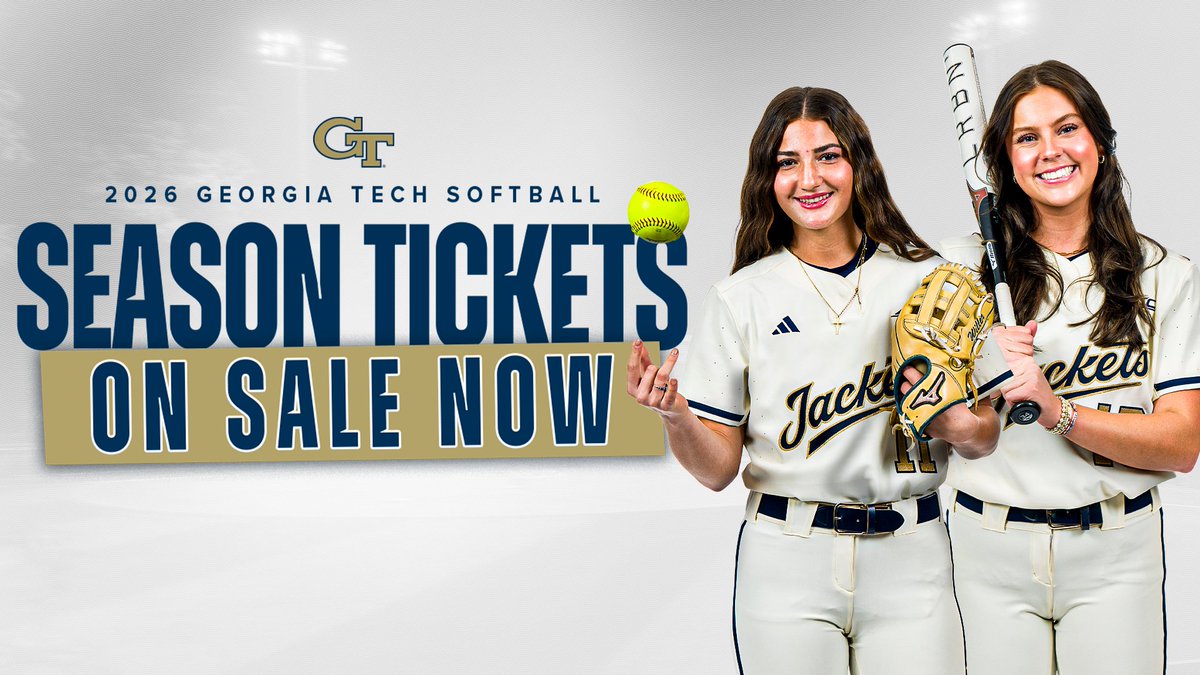 𝟐𝟎𝟐𝟔 𝐒𝐞𝐚𝐬𝐨𝐧 𝐓𝐢𝐜𝐤𝐞𝐭𝐬 𝐚𝐫𝐞 𝐇𝐄𝐑𝐄  

Secure your seat for every Tech softball game this season by purchasing your 2026 season tickets now!

🎟️ | buzz.gt/SBTix26

#StingEm 🐝