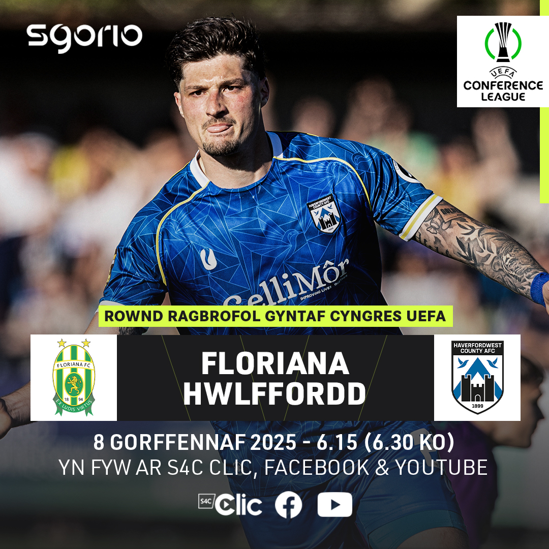Sgorio ⚽️ (@sgorio) on Twitter photo Floriana v Hwlffordd - yn FYW ar Sgorio 🤩
<a href="/HaverfordwestFC/">Haverfordwest County AFC 🏴</a>'s first leg tie against Floriana will be broadcast LIVE on Sgorio’s digital platforms⚽️ Floriana v Hwlffordd - yn FYW ar Sgorio 🤩
<a href="/HaverfordwestFC/">Haverfordwest County AFC 🏴</a>'s first leg tie against Floriana will be broadcast LIVE on Sgorio’s digital platforms⚽️