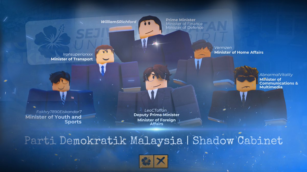 Masanya telah tiba untuk kami mendedahkan secara rasmi 𝗞𝗮𝗯𝗶𝗻𝗲𝘁 𝗕𝗮𝘆𝗮𝗻𝗴𝗮𝗻 kami untuk Parti Demokratik Malaysia. Enam individu terpilih yang bersedia memikul tanggungjawab.

#mysverse #pru24 #SejiwaNadiWatan #DariRakyatUntukWatan #GelombangBiru🌊