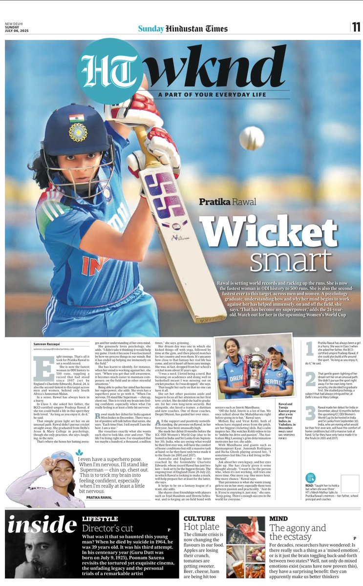 This week’s HT wknd feature was by yours truly on Pratika Rawal.