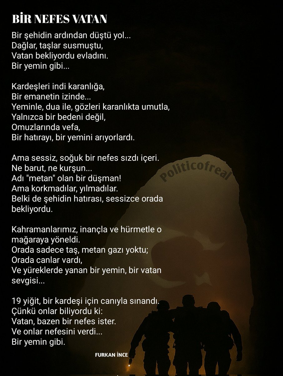Politicofreal's tweet photo. Vatanın bekası, milletin huzuru ve bağımsızlığı uğruna canını feda eden aziz şehitlerimizi rahmet, minnet ve şükranla anıyoruz.
Sizler, bu toprağın ebedi kahramanlarısınız
Bayrağımızda dalgalanan her renk, sizin cesaretinizin ve fedak��rlığınızın bir sembolüdür. https://t.co/6dMNdUIU1I