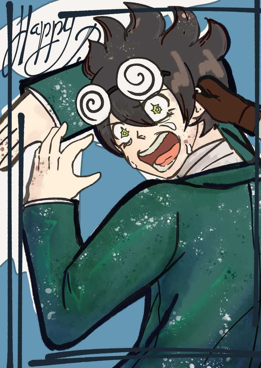 -"GYAH! Y-YOU'RE NOT SUPPOSED TO KNOW THAT!"-  
Happy birthday to #kumitantei's Absolute Conspiracy Theorist, Kokoro Hoshisaki! 🎂🛸