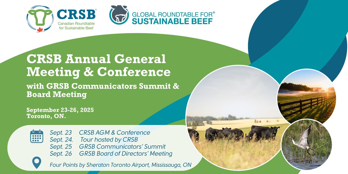 CRSB_beef's tweet image. Registration is open for the 2025 CRSB AGM and Conference. Register now and take advantage of early bird pricing. To view the agenda and register, click here: bit.ly/4j9RIlu