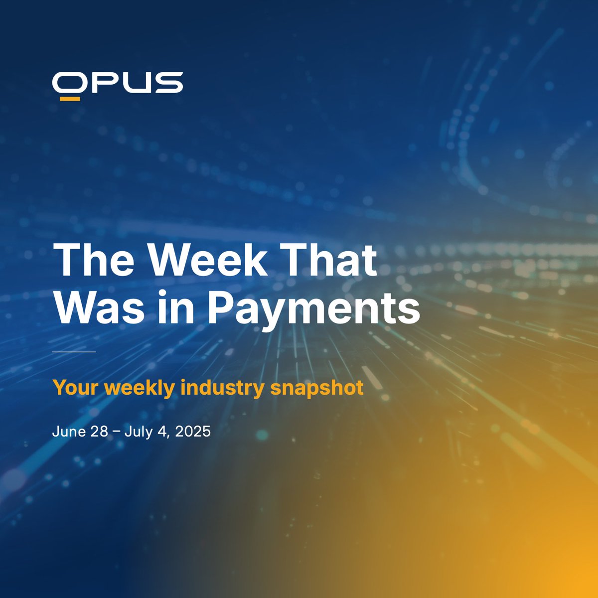 The week in #payments 📅

🏦 <a href="/Ripple/">Ripple</a>  eyes US banking license
💳 Ramp launches smart corp. cards
📈 BNPL fuels Fintech IPO Index (+4.2%)
💰 <a href="/spinwheelapi/">Spinwheel</a>  raises $30M
🌍 <a href="/Citi/">Citi</a> : RTP could add $286B to global GDP

#Fintech #BNPL #Payments #OpusTech