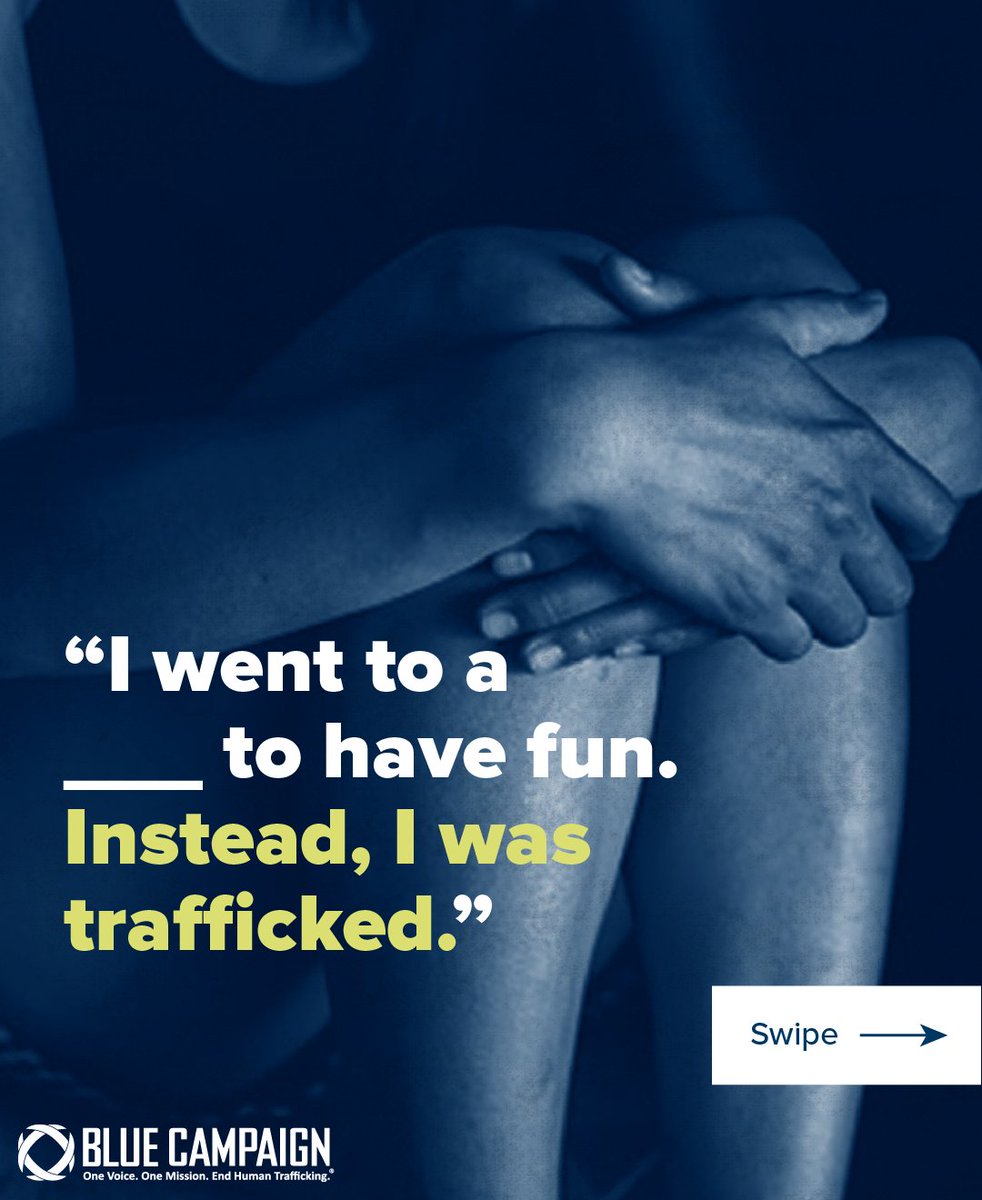 DHSBlueCampaign's tweet image. Human trafficking happens at sporting events, theme parks, cruise ships, and other places you may travel. Learn the signs to stay safe during your #SummerTravel plans.
See a list of common indicators at go.dhs.gov/ZJN. #EndTrafficking