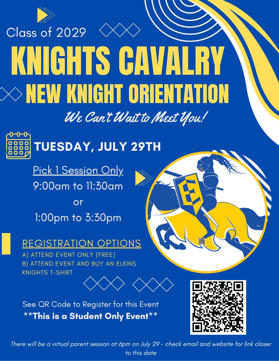 Class of 2029!  We can't wait to welcome you to the Castle.  Please be sure you've registered for Cavalry!
Link to register: fortbendisd.revtrak.net/FBISD-Schools-…