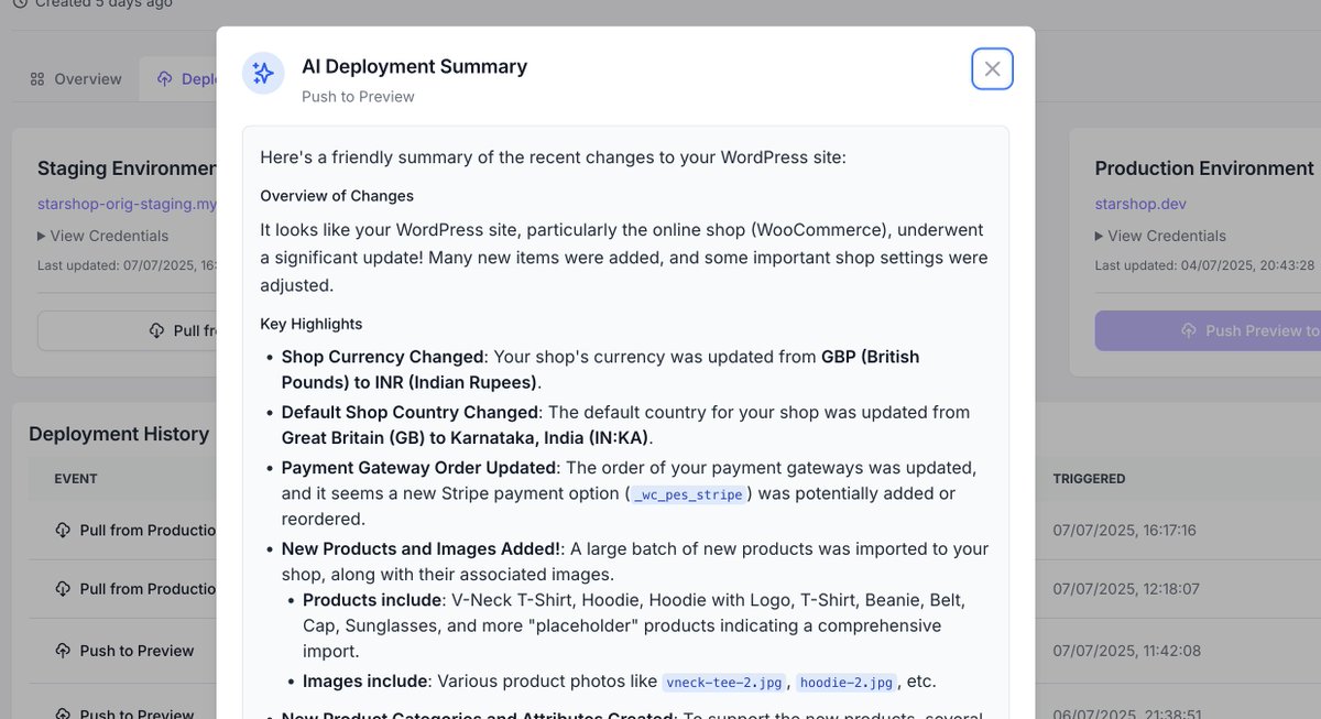 hey folks, we are launching starshop.dev in private beta:

- scaling with no upfront commitment
- more importantly, staging that doesn't overwrite your database

No need for "placing the site in maintenance mode" anymore ! 

DM for invite!