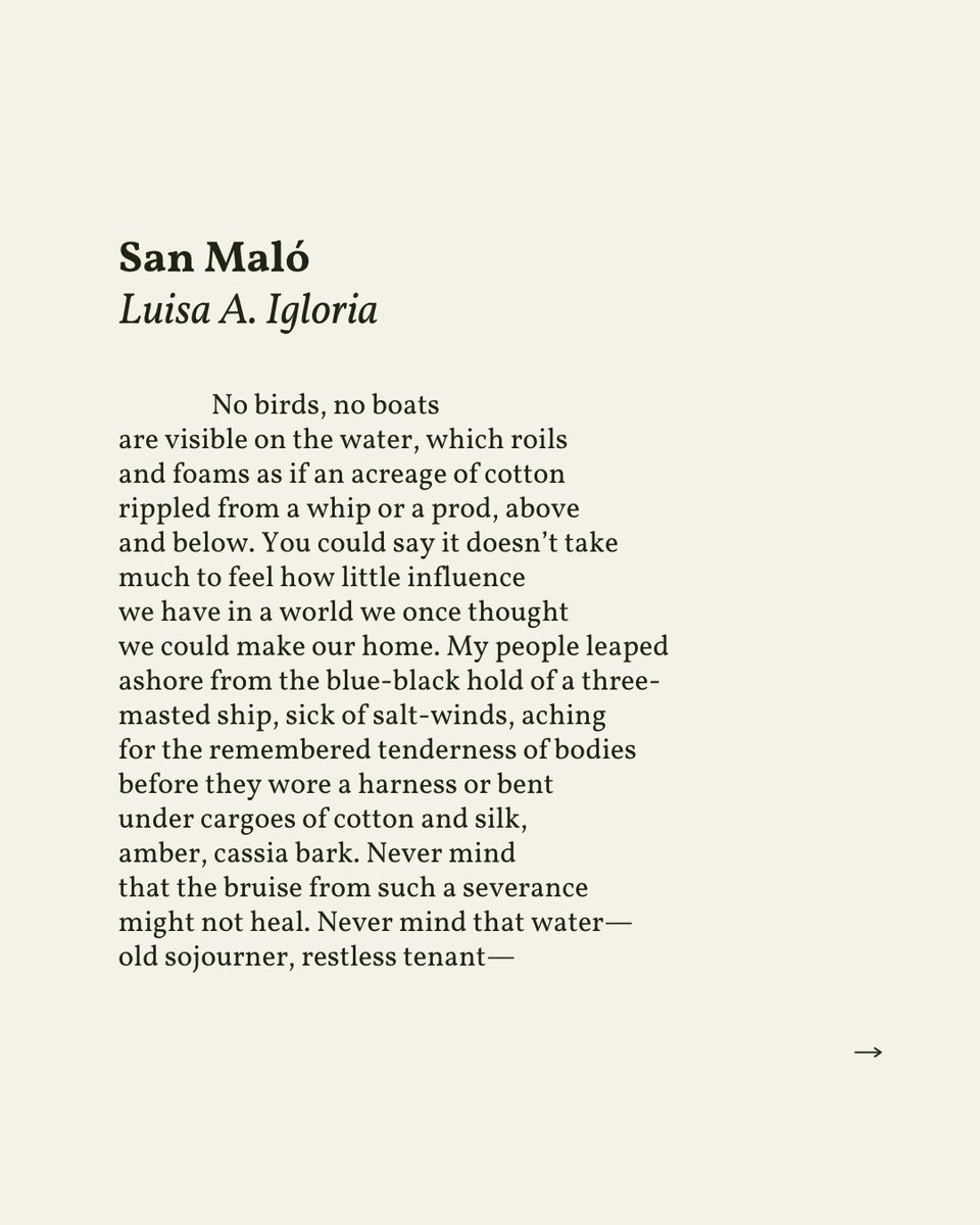 readalittlepoem's tweet image. “Never mind / that the bruise from such a severance / might not heal.”
— Luisa A. Igloria
.
.
.
This poem appeared in Missouri Review, 2022. Shared here with deep gratitude.