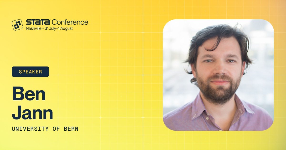 Stata's tweet image. #Stata2025 session spotlight:
Drawing maps in Stata using 𝗴𝗲𝗼𝗽𝗹𝗼𝘁
Ben Jann, University of Bern
Learn how to create customizable, layered maps from shapefiles and datasets in Stata.
Full abstract + program details: stata.com/meeting/us25/
#Stata #StataConference