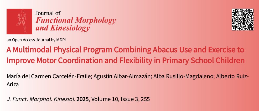 🆕👀Check out our new article: Carcelén-Fraile et al. analyze the effects of a combined intervention using physical exercise and abacus training on flexibility and motor coordination in children.

🔗Read more at: brnw.ch/21wTXjP

#Children #Exercise #OpenAccess #MDPI
