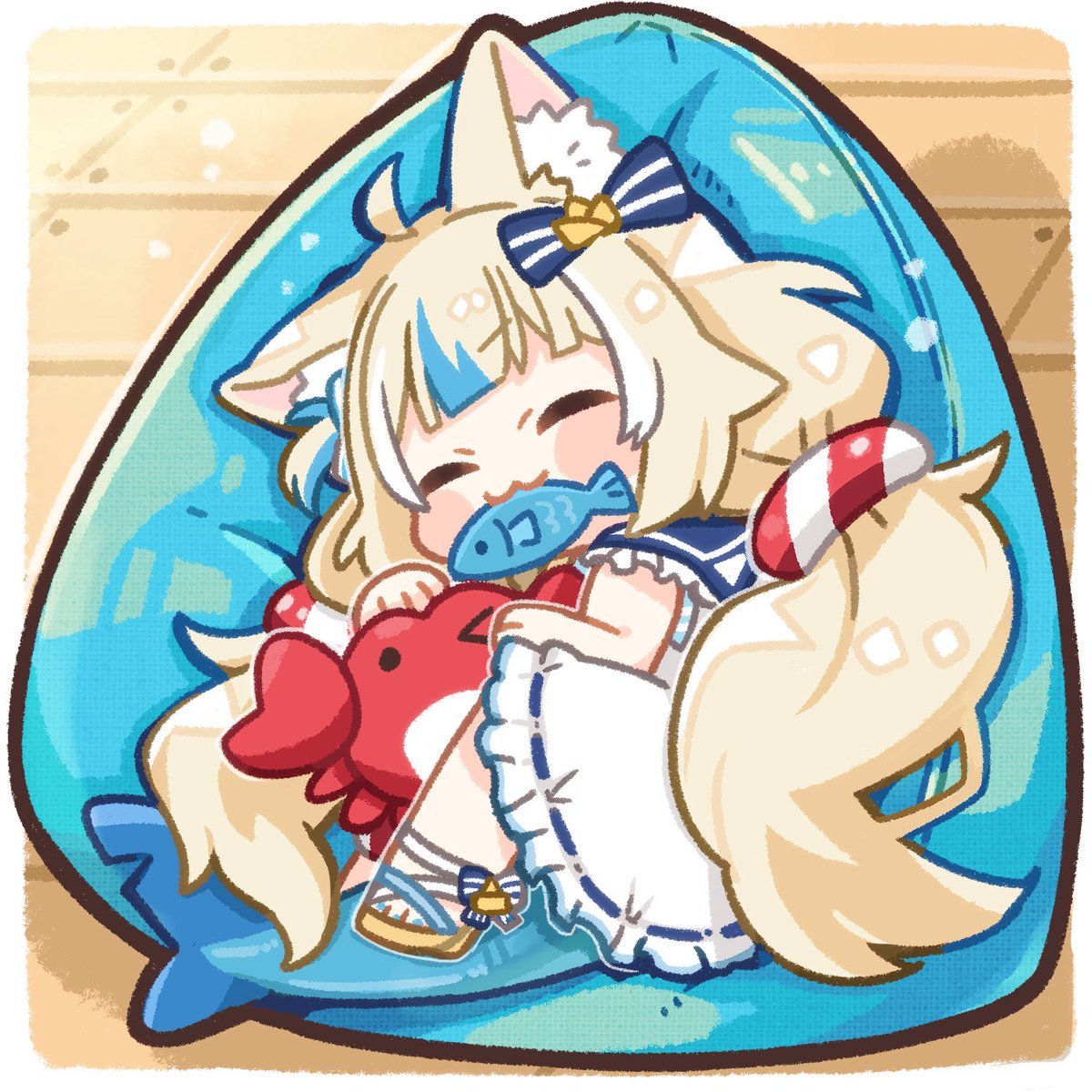 @sameanko: RT by @samekosaba: 🦀🐟💤 #sabart #samekosaba