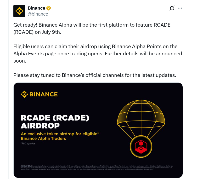 ismailoglubaris's tweet photo. @Binance_intern u know what intern, $RCADE is coming to #Binance spot soon! https://t.co/GVoFsWoHv9