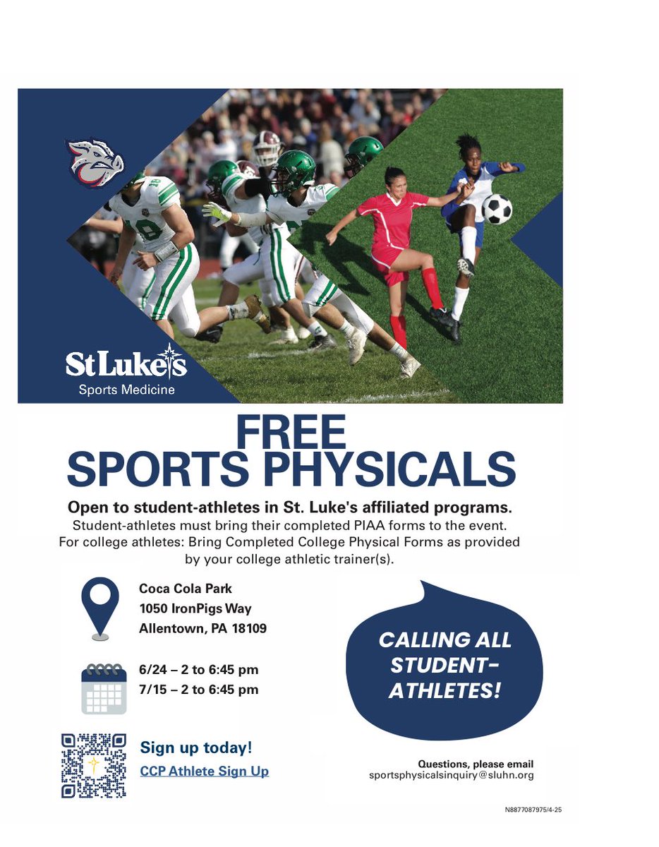 Lots of paperwork to get in. Athletic Code,PIAA medical and PHSGS Policies and Procedures.  Don’t forget physicals
