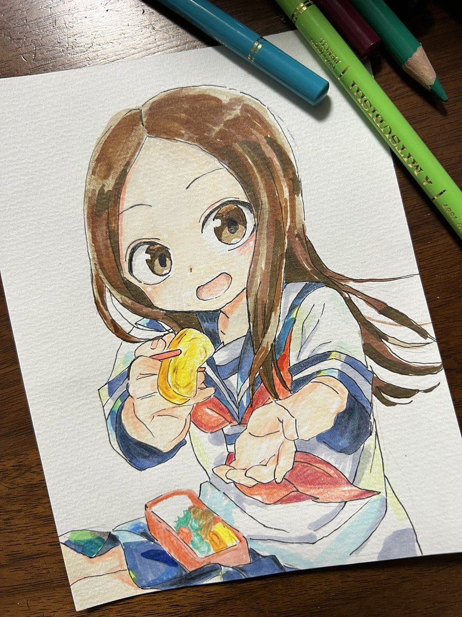 edition15's tweet image. 色鉛筆とコピックで描きました
#からかい上手の高木さん