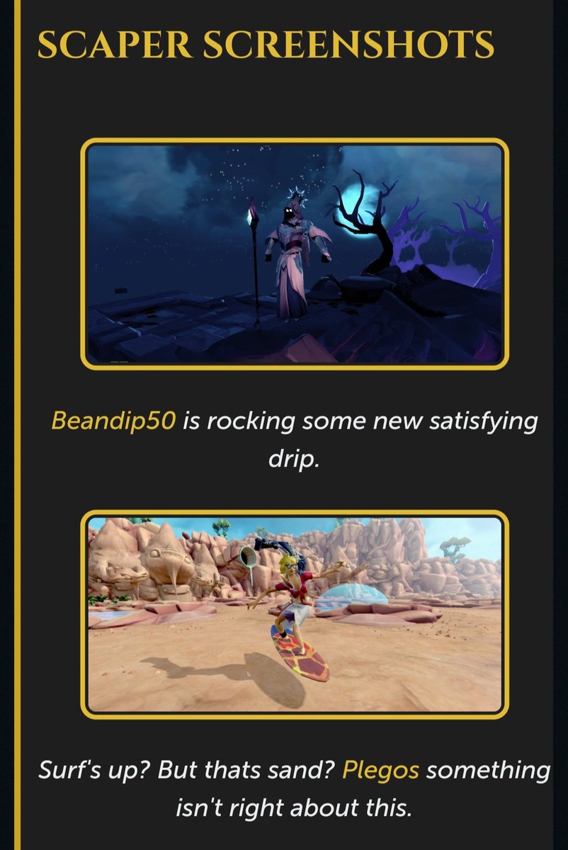 Congratz to Beandip50 and <a href="/Plegsi/">Plegsi</a> for getting their screenies featured on TWIR this week 🎉🥳

#RunescapeScreenies